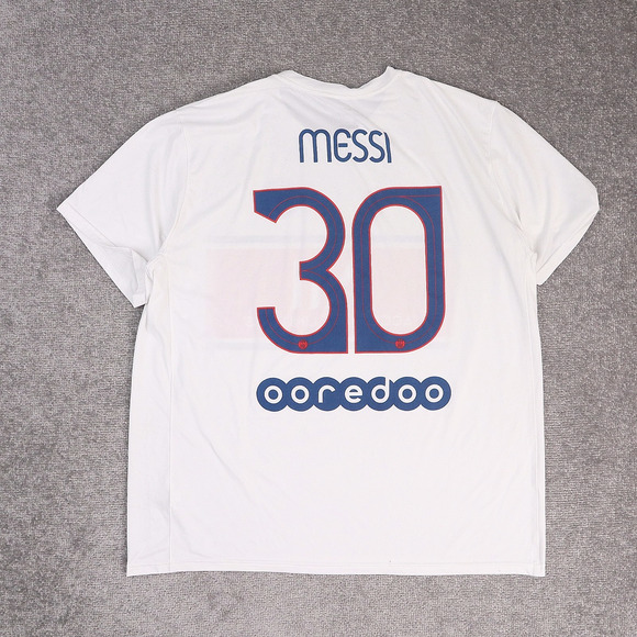 Nike Dri Fit PSG Paris Saint Germain Lionel Messi #30 White Mens XXL Shirt - Picture 4 of 9